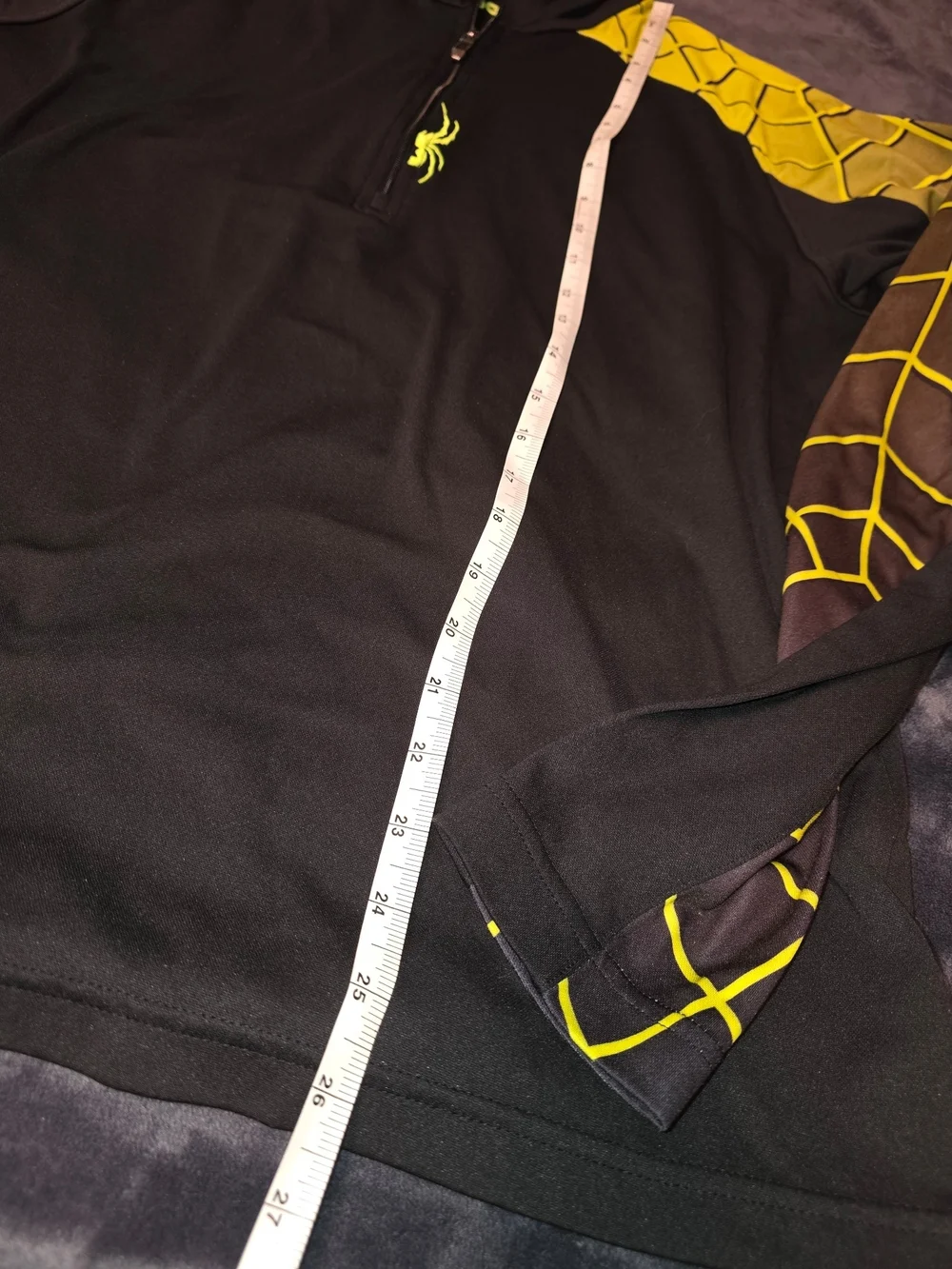 Spyder Men’s Black and Yellow Quarter-Zip